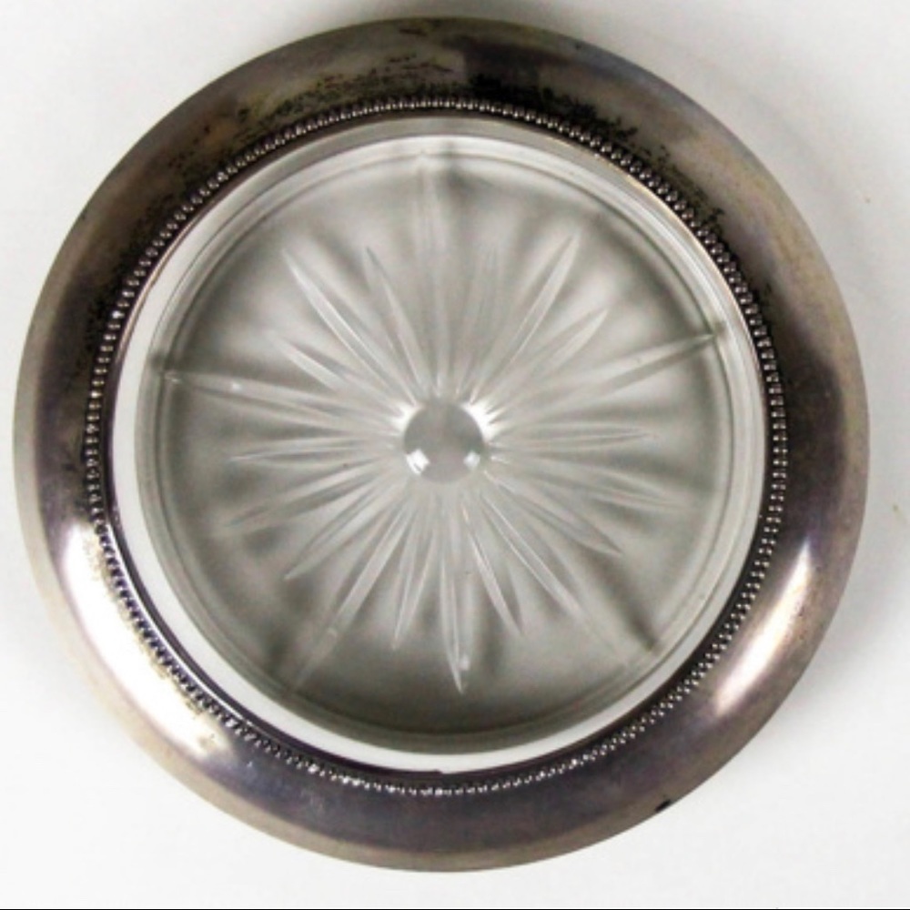 Vintage mid century crystal coasters